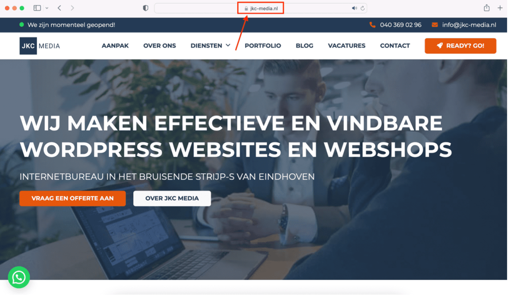 Opzetten van een website